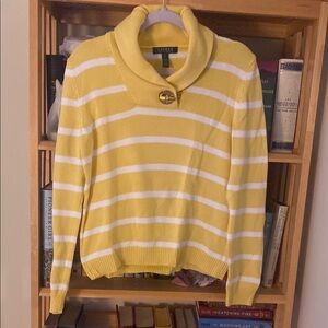 100% Cotton Lauren Yellow Striped Sweater